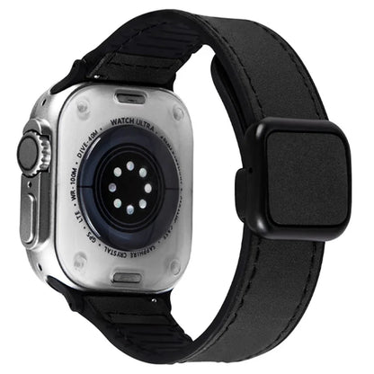 For Apple Watch Ultra 2 Ultra 49mm / Series 9 8 7 45mm / 6 5 4 SE (2022) SE (2023) SE 44mm / 3 2 1 42mm PU+Silicone Watch Strap