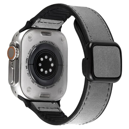 For Apple Watch Ultra 2 Ultra 49mm / Series 9 8 7 45mm / 6 5 4 SE (2022) SE (2023) SE 44mm / 3 2 1 42mm PU+Silicone Watch Strap