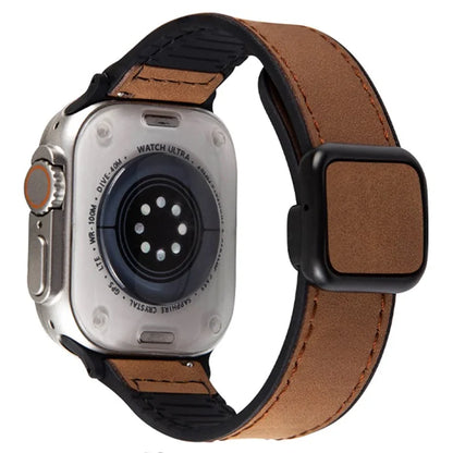 For Apple Watch Ultra 2 Ultra 49mm / Series 9 8 7 45mm / 6 5 4 SE (2022) SE (2023) SE 44mm / 3 2 1 42mm PU+Silicone Watch Strap