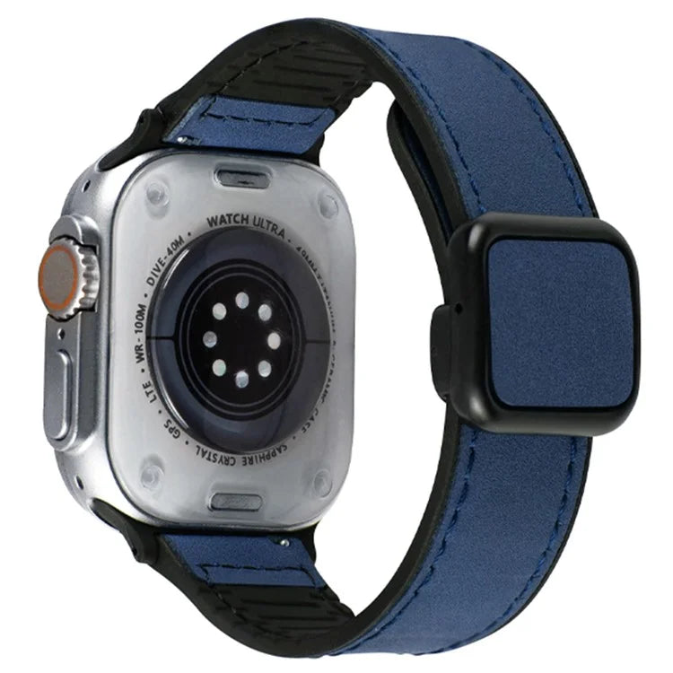 For Apple Watch Ultra 2 Ultra 49mm / Series 9 8 7 45mm / 6 5 4 SE (2022) SE (2023) SE 44mm / 3 2 1 42mm PU+Silicone Watch Strap