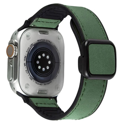 For Apple Watch Series 9 8 7 41mm  /  6 5 4 SE (2022) SE (2023) SE 40mm  /  3 2 1 38mm Wrist Watch Band Leather Coated Silicone Strap