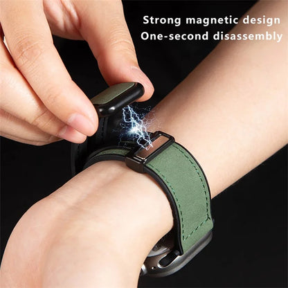 For Apple Watch Series 9 8 7 41mm  /  6 5 4 SE (2022) SE (2023) SE 40mm  /  3 2 1 38mm Wrist Watch Band Leather Coated Silicone Strap