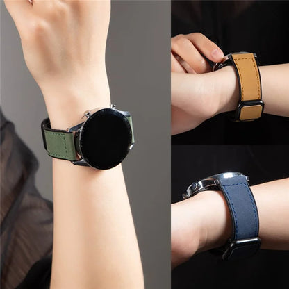 For Garmin Venu 3 / Venu 2 / Vivoactive 4 22mm Watch Band Magnetic Folding Buckle Leather+Silicone Strap