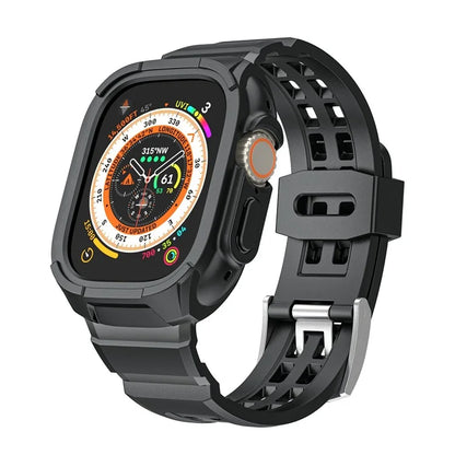 For Apple Watch Ultra 49mm / Ultra 2 49mm Matte TPU Watch Strap Case Integrated Design Bracelet Band