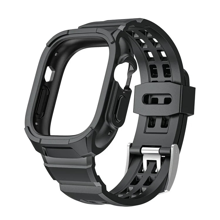 For Apple Watch Ultra 49mm / Ultra 2 49mm Matte TPU Watch Strap Case Integrated Design Bracelet Band
