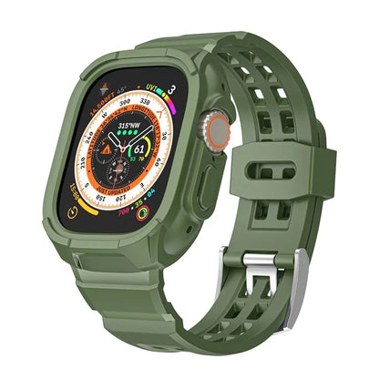 For Apple Watch Ultra 49mm / Ultra 2 49mm Matte TPU Watch Strap Case Integrated Design Bracelet Band