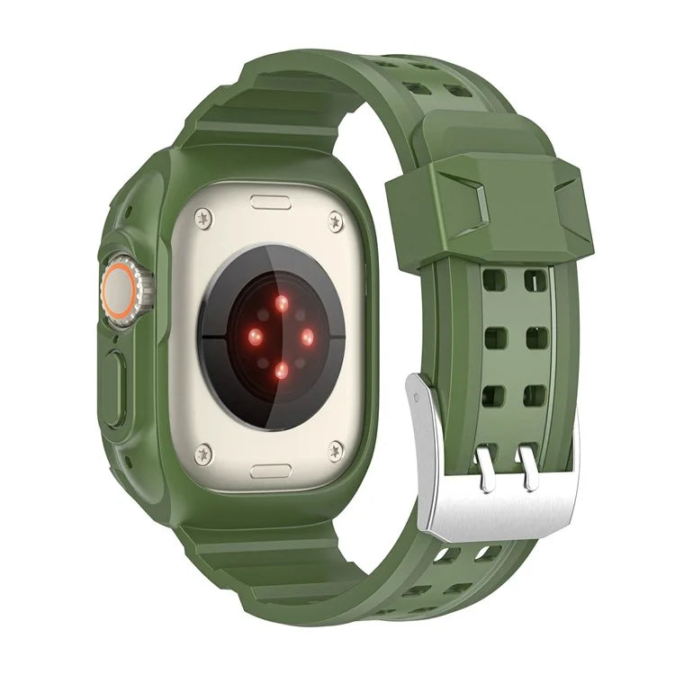 For Apple Watch Ultra 49mm / Ultra 2 49mm Matte TPU Watch Strap Case Integrated Design Bracelet Band