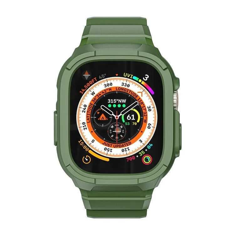 For Apple Watch Ultra 49mm / Ultra 2 49mm Matte TPU Watch Strap Case Integrated Design Bracelet Band