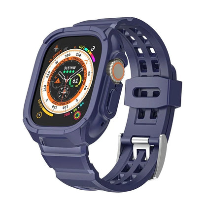 For Apple Watch Ultra 49mm / Ultra 2 49mm Matte TPU Watch Strap Case Integrated Design Bracelet Band