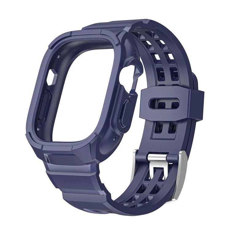 For Apple Watch Ultra 49mm / Ultra 2 49mm Matte TPU Watch Strap Case Integrated Design Bracelet Band