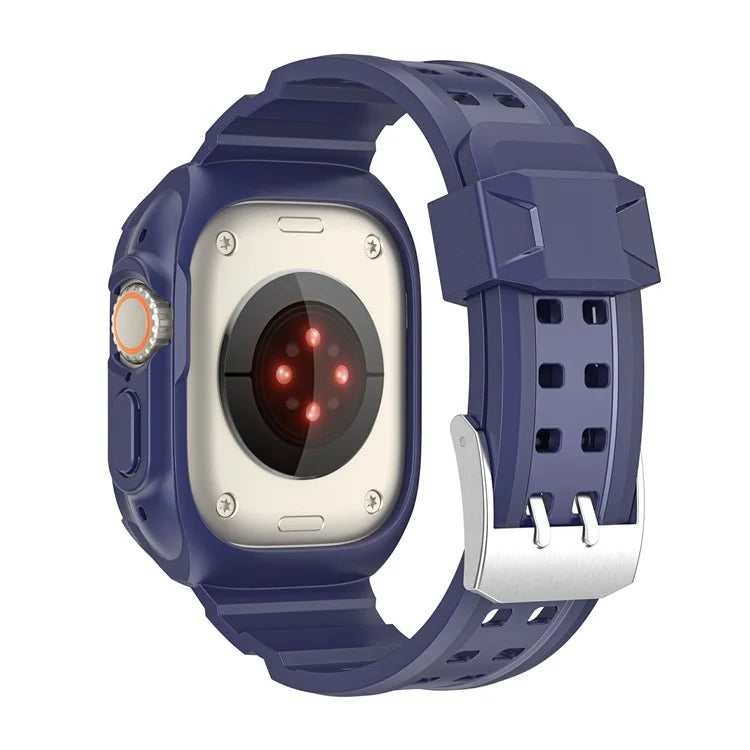 For Apple Watch Ultra 49mm / Ultra 2 49mm Matte TPU Watch Strap Case Integrated Design Bracelet Band