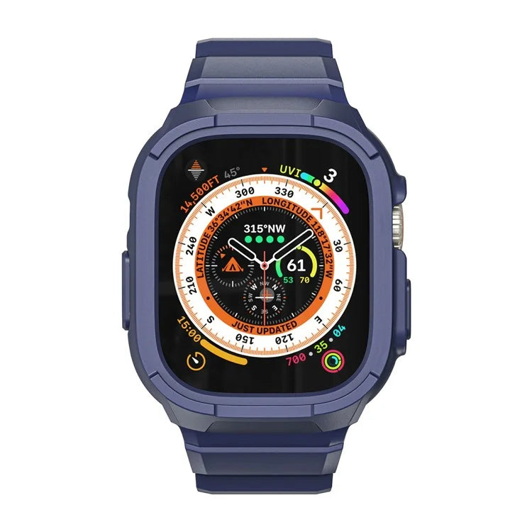 For Apple Watch Ultra 49mm / Ultra 2 49mm Matte TPU Watch Strap Case Integrated Design Bracelet Band