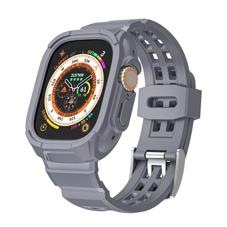 For Apple Watch Ultra 49mm / Ultra 2 49mm Matte TPU Watch Strap Case Integrated Design Bracelet Band