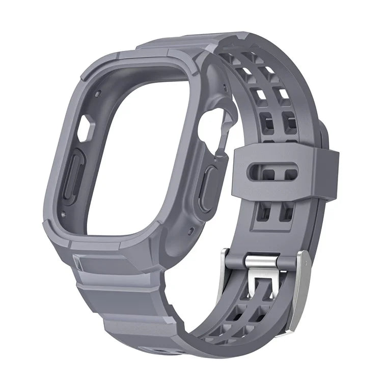 For Apple Watch Ultra 49mm / Ultra 2 49mm Matte TPU Watch Strap Case Integrated Design Bracelet Band