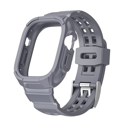 For Apple Watch Ultra 49mm / Ultra 2 49mm Matte TPU Watch Strap Case Integrated Design Bracelet Band
