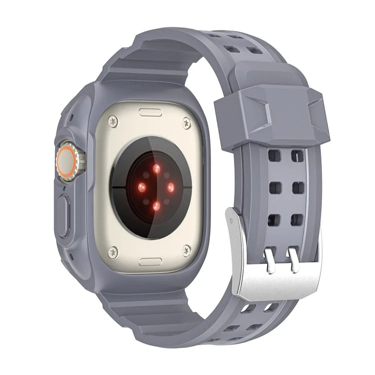For Apple Watch Ultra 49mm / Ultra 2 49mm Matte TPU Watch Strap Case Integrated Design Bracelet Band