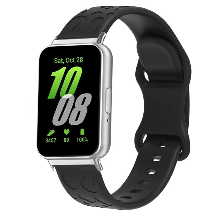 For Samsung Galaxy Fit Silicone Watchband Leopard Printed Replacement Watch Strap