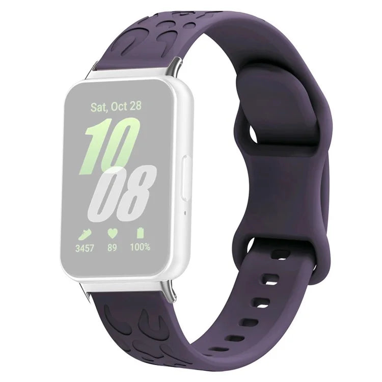 For Samsung Galaxy Fit Silicone Watchband Leopard Printed Replacement Watch Strap