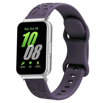 For Samsung Galaxy Fit Silicone Watchband Leopard Printed Replacement Watch Strap