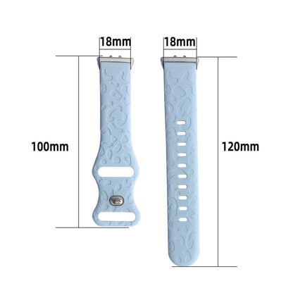 For Samsung Galaxy Fit Silicone Watchband Leopard Printed Replacement Watch Strap