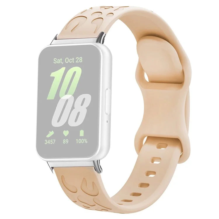 For Samsung Galaxy Fit Silicone Watchband Leopard Printed Replacement Watch Strap