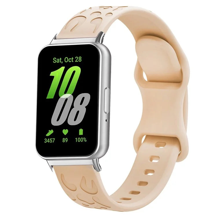 For Samsung Galaxy Fit Silicone Watchband Leopard Printed Replacement Watch Strap
