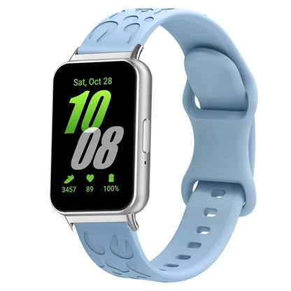For Samsung Galaxy Fit Silicone Watchband Leopard Printed Replacement Watch Strap