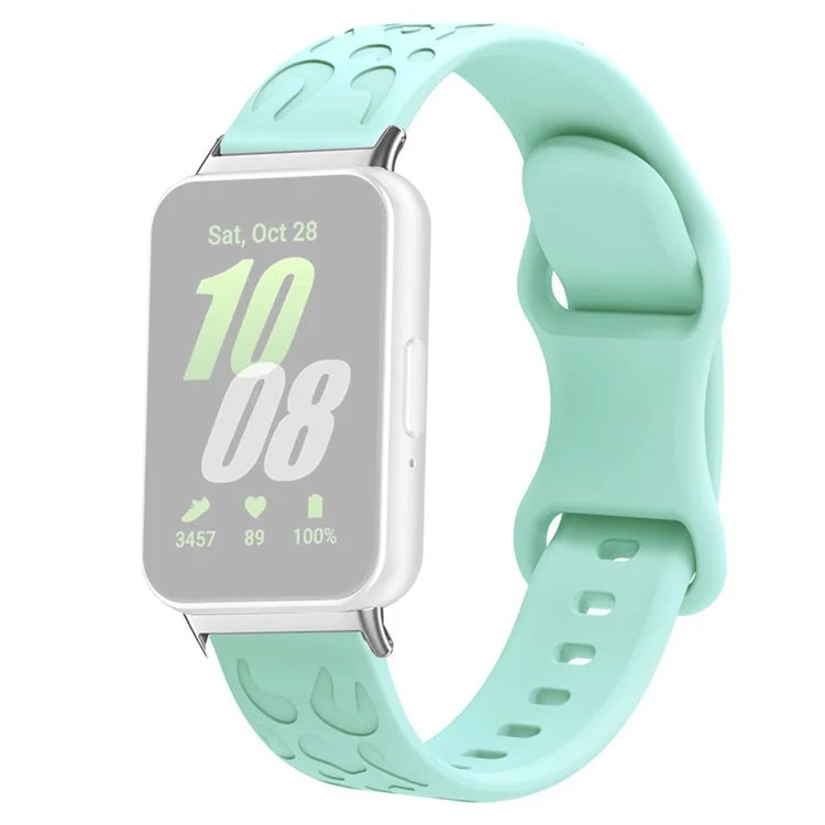 For Samsung Galaxy Fit Silicone Watchband Leopard Printed Replacement Watch Strap