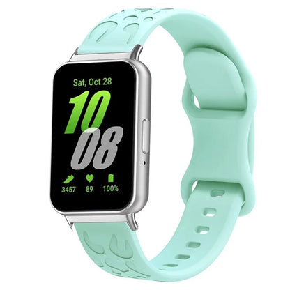 For Samsung Galaxy Fit Silicone Watchband Leopard Printed Replacement Watch Strap