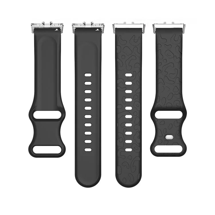 For Samsung Galaxy Fit Silicone Watchband Leopard Printed Replacement Watch Strap