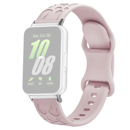 For Samsung Galaxy Fit Silicone Watchband Leopard Printed Replacement Watch Strap