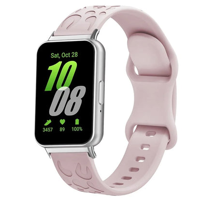 For Samsung Galaxy Fit Silicone Watchband Leopard Printed Replacement Watch Strap