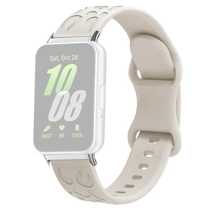 For Samsung Galaxy Fit Silicone Watchband Leopard Printed Replacement Watch Strap