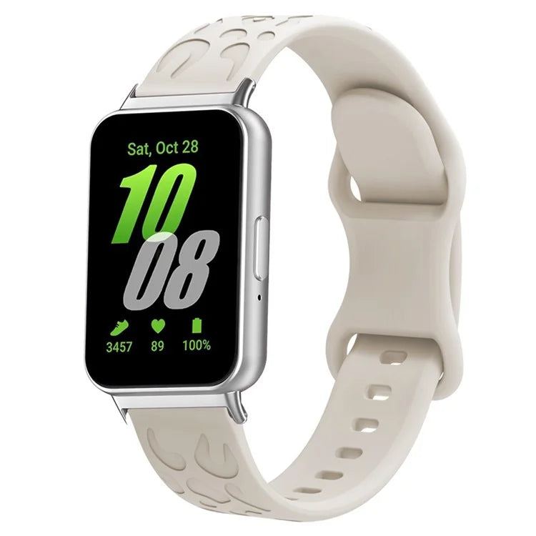 For Samsung Galaxy Fit Silicone Watchband Leopard Printed Replacement Watch Strap