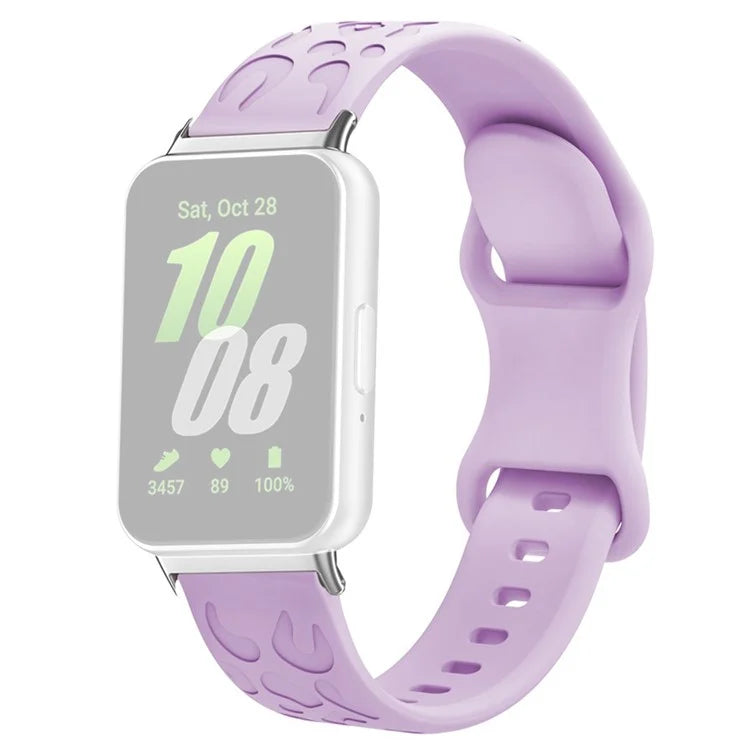 For Samsung Galaxy Fit Silicone Watchband Leopard Printed Replacement Watch Strap
