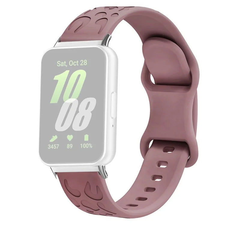 For Samsung Galaxy Fit Silicone Watchband Leopard Printed Replacement Watch Strap