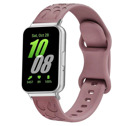 For Samsung Galaxy Fit Silicone Watchband Leopard Printed Replacement Watch Strap