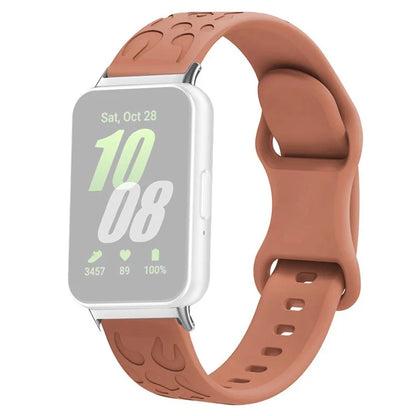 For Samsung Galaxy Fit Silicone Watchband Leopard Printed Replacement Watch Strap
