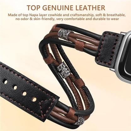 M / L Size Ethnic Style Strap for Apple Watch Ultra Ultra 2 49mm / 9 8 7 45mm / 6 5 4 SE SE (2022) SE (2023) 44mm / 3 2 1 42mm Cowhide Watch Band