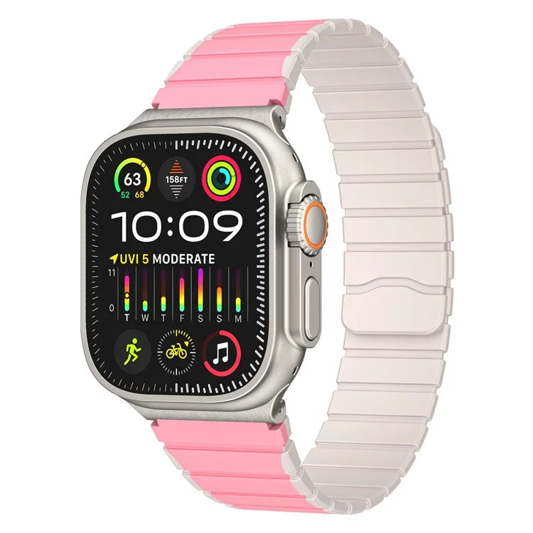 For Apple Watch Series 9 8 7 41mm / 6 5 4 SE (2023) SE (2022) SE 40mm / 3 2 1 38mm Magnetic Silicone Strap