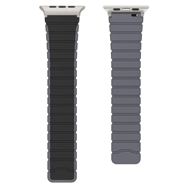 For Apple Watch Ultra 2 Ultra 49mm  /  9 8 7 45mm  /  6 5 4 SE (2023) SE (2022) SE 44mm  /  3 2 1 42mm Magnetic Silicone Watch Band