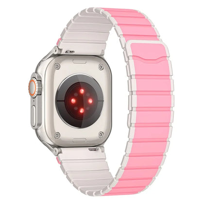 For Apple Watch Ultra 2 Ultra 49mm  /  9 8 7 45mm  /  6 5 4 SE (2023) SE (2022) SE 44mm  /  3 2 1 42mm Magnetic Silicone Watch Band