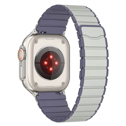 For Apple Watch Ultra 2 Ultra 49mm  /  9 8 7 45mm  /  6 5 4 SE (2023) SE (2022) SE 44mm  /  3 2 1 42mm Magnetic Silicone Watch Band