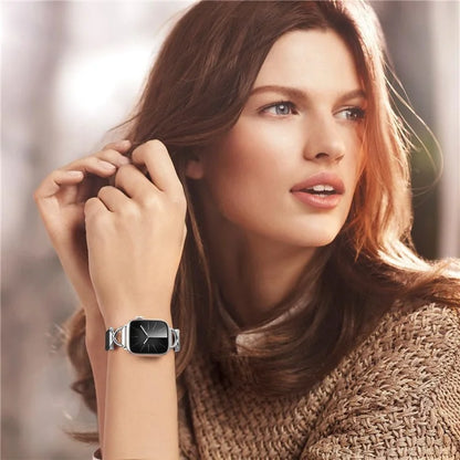 For Apple Watch Ultra 2 Ultra 49mm / 9 8 7 45mm / 6 5 4 SE (2023) SE (2022) SE 44mm / 3 2 1 42mm Genuine Cow Leather Band (Silver Buckle)