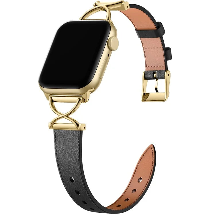 For Apple Watch Series 9 8 7 41mm / 6 5 4 SE (2023) SE (2022) SE 40mm / 3 2 1 38mm Electroplated Buckle Watch Strap