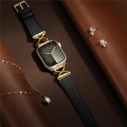 For Apple Watch Series 9 8 7 41mm / 6 5 4 SE (2023) SE (2022) SE 40mm / 3 2 1 38mm Electroplated Buckle Watch Strap