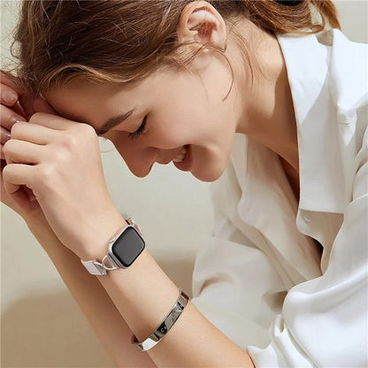 For Apple Watch Series 9 8 7 41mm / 6 5 4 SE (2023) SE (2022) SE 40mm / 3 2 1 38mm Electroplated Buckle Watch Strap