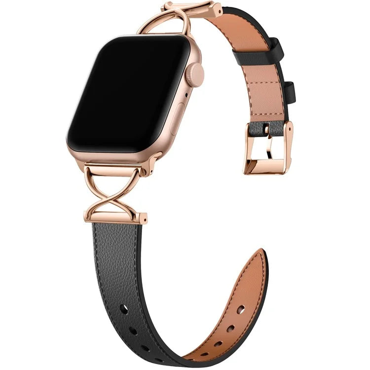 For Apple Watch Series 9 8 7 41mm / 6 5 4 SE (2023) SE (2022) SE 40mm / 3 2 1 38mm Electroplated Buckle Watch Strap