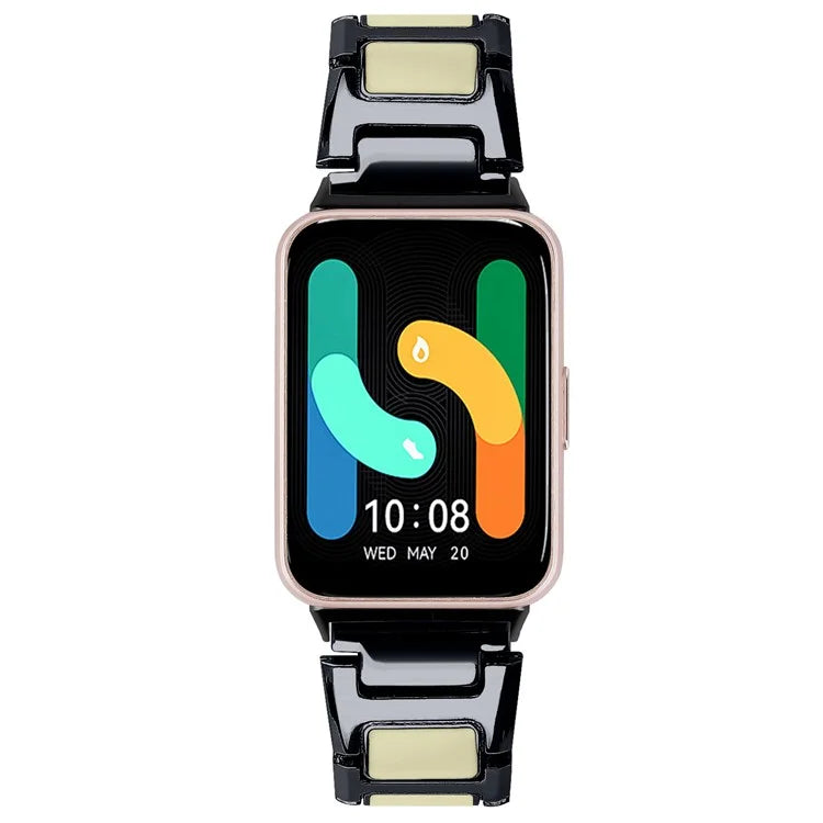 For Samsung Galaxy Fit3 SM-R390 Watch Strap Adjustable Metal Watch Band Fit for 5.2 inch-8.6 Inch- Silver+Black