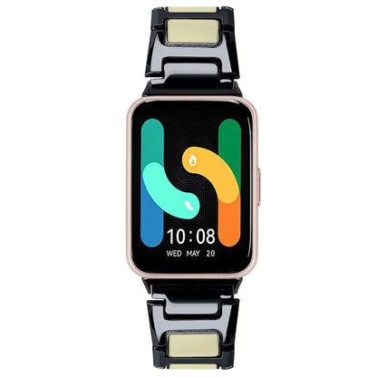 For Samsung Galaxy Fit3 SM-R390 Watch Strap Adjustable Metal Watch Band Fit for 5.2 inch-8.6 Inch- Silver+Black